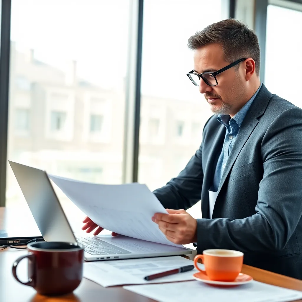 Nederlandse ondernemer werkt aan een ondernemingsplan op een moderne werkplek