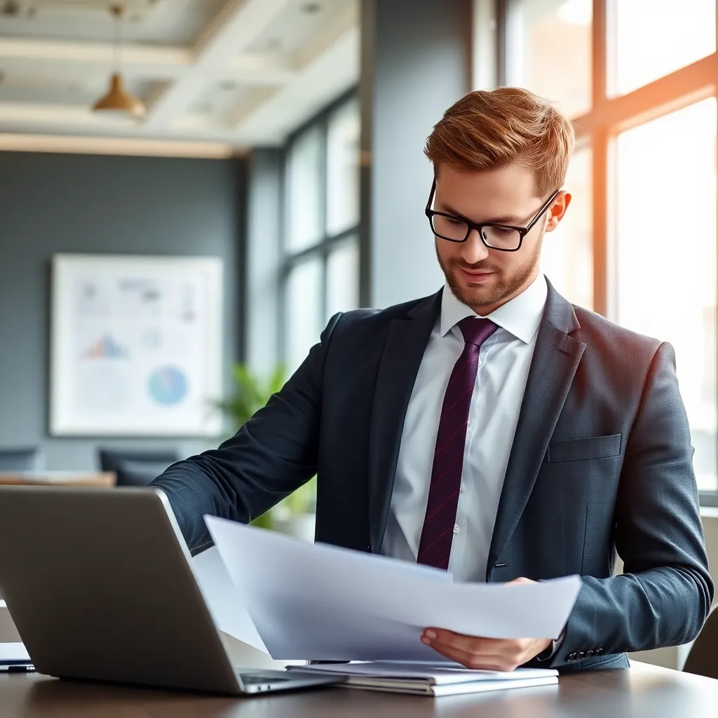 Een ondernemer bereidt zich voor op een presentatie aan investeerders
