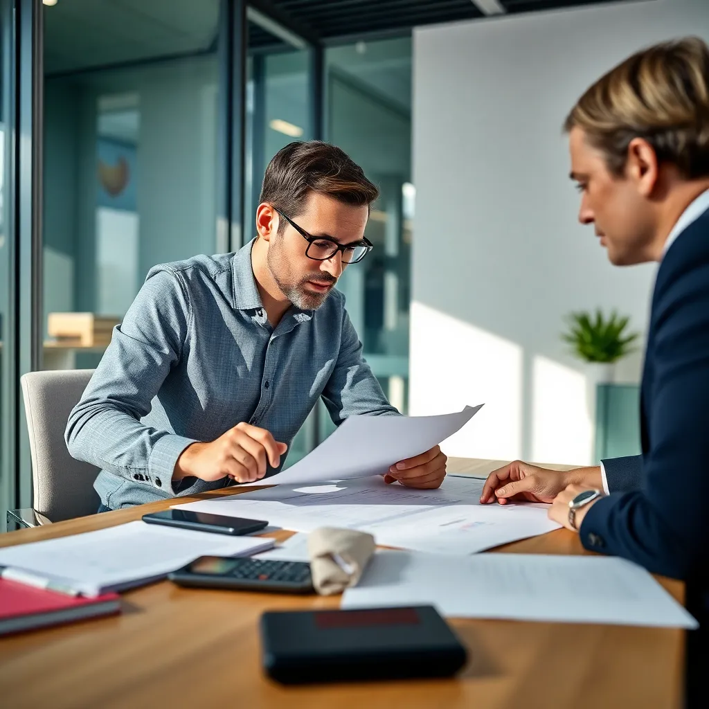 Ondernemer bespreekt belastingplanning met financieel adviseur